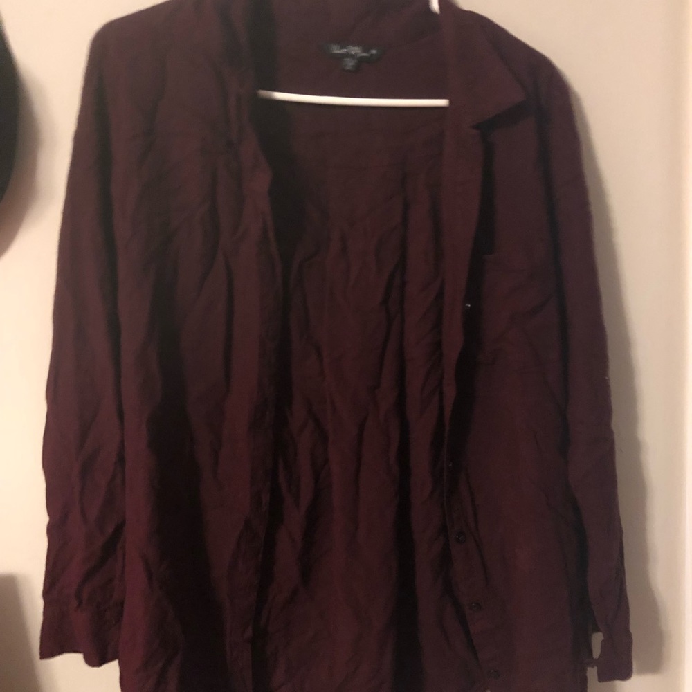 Maroon button down